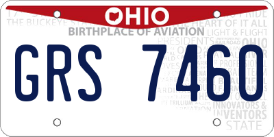 OH license plate GRS7460