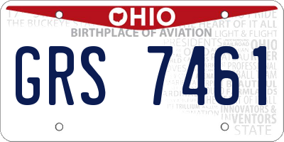 OH license plate GRS7461