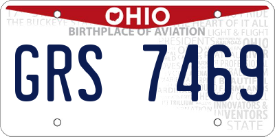 OH license plate GRS7469