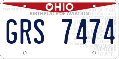 OH license plate GRS7474