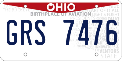 OH license plate GRS7476