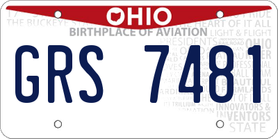 OH license plate GRS7481