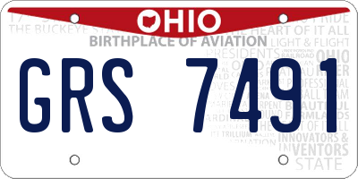OH license plate GRS7491