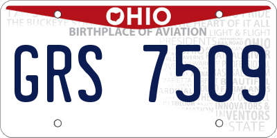 OH license plate GRS7509