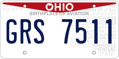OH license plate GRS7511