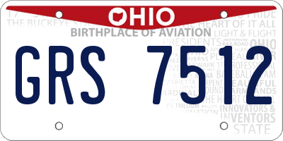 OH license plate GRS7512