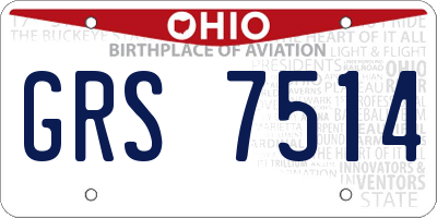 OH license plate GRS7514