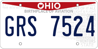 OH license plate GRS7524