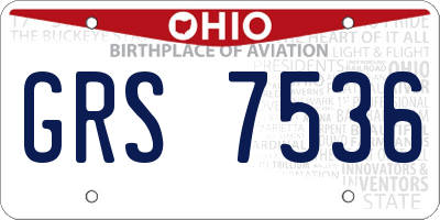 OH license plate GRS7536