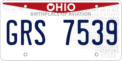 OH license plate GRS7539