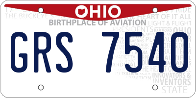 OH license plate GRS7540