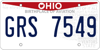 OH license plate GRS7549