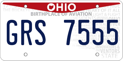 OH license plate GRS7555