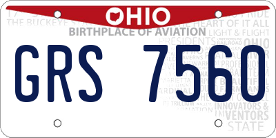OH license plate GRS7560