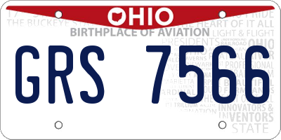 OH license plate GRS7566