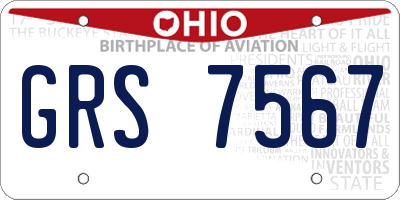 OH license plate GRS7567