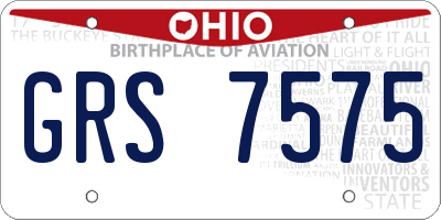 OH license plate GRS7575