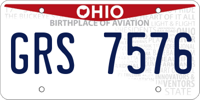 OH license plate GRS7576