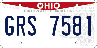 OH license plate GRS7581