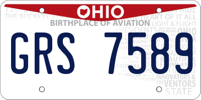 OH license plate GRS7589