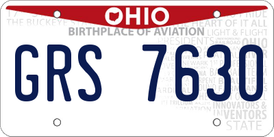OH license plate GRS7630