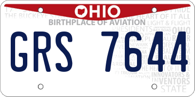 OH license plate GRS7644