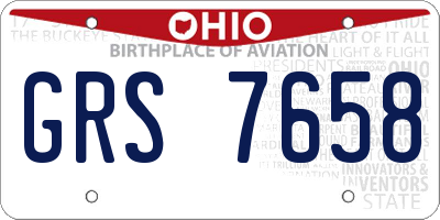 OH license plate GRS7658