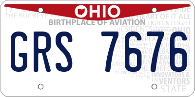OH license plate GRS7676