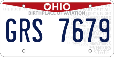 OH license plate GRS7679