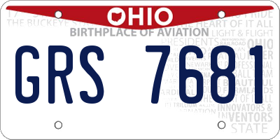 OH license plate GRS7681