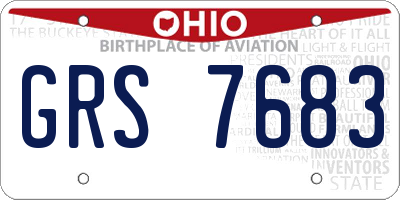 OH license plate GRS7683