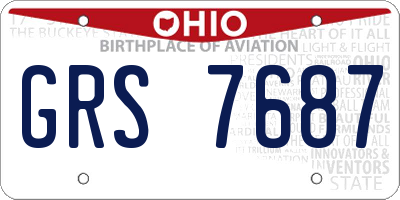 OH license plate GRS7687