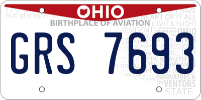 OH license plate GRS7693