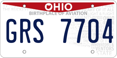OH license plate GRS7704