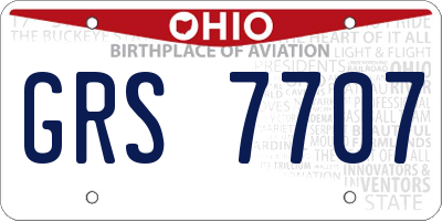 OH license plate GRS7707