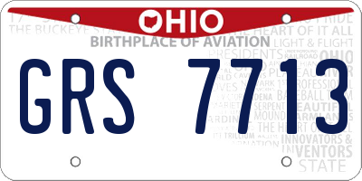OH license plate GRS7713