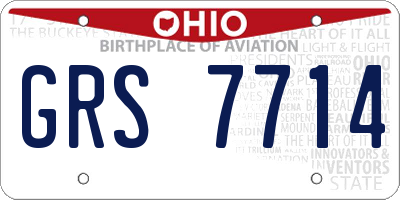OH license plate GRS7714
