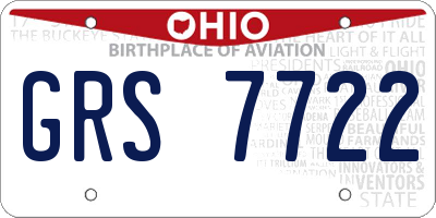 OH license plate GRS7722