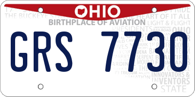OH license plate GRS7730