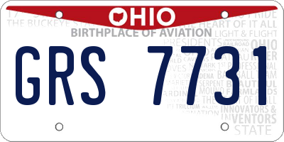 OH license plate GRS7731