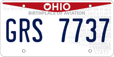 OH license plate GRS7737