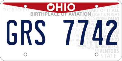 OH license plate GRS7742