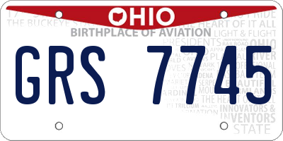 OH license plate GRS7745