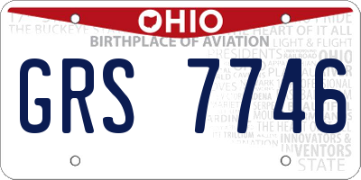 OH license plate GRS7746