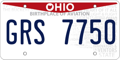 OH license plate GRS7750
