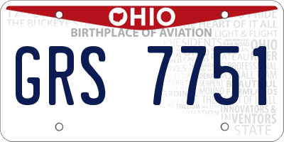 OH license plate GRS7751