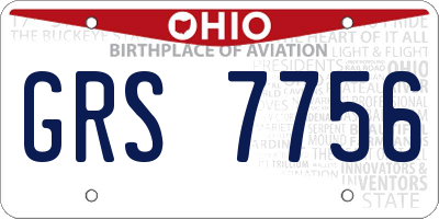 OH license plate GRS7756
