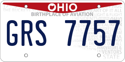 OH license plate GRS7757