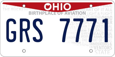 OH license plate GRS7771
