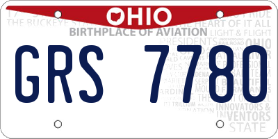 OH license plate GRS7780
